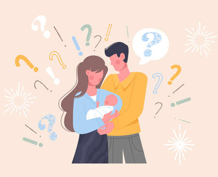 Parenting problems conceptのイラスト素材