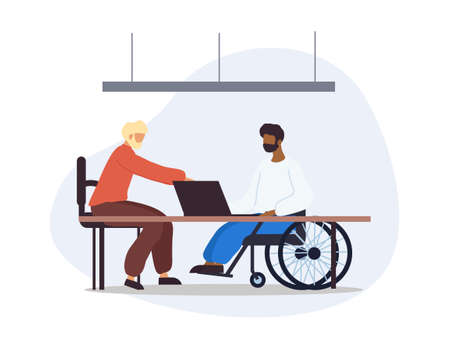 Person with disabilities in society conceptのイラスト素材