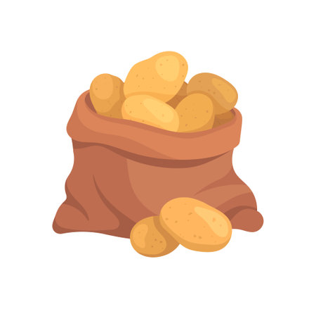 Bag of potatoes conceptのイラスト素材