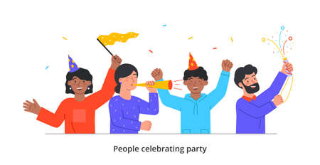 People celebrating party conceptのイラスト素材