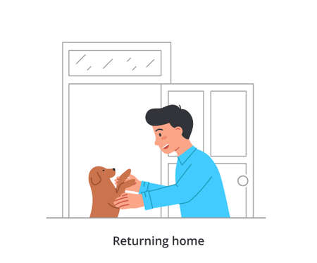 Returning home conceptのイラスト素材