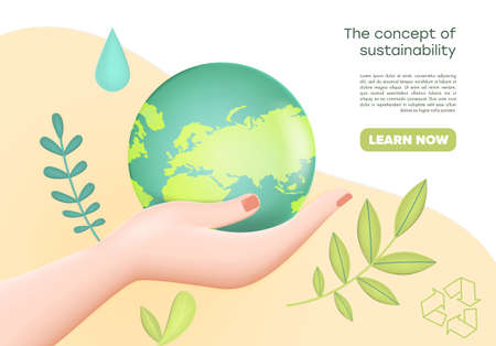 Concept of sustainability or environmental protectionのイラスト素材