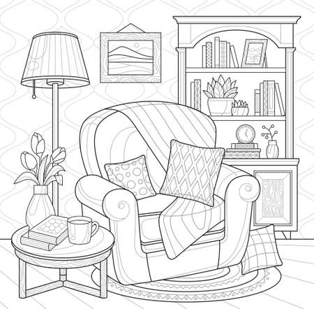 Armchair with cushions in office conceptのイラスト素材