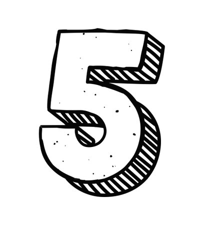 Hand drawn number conceptのイラスト素材