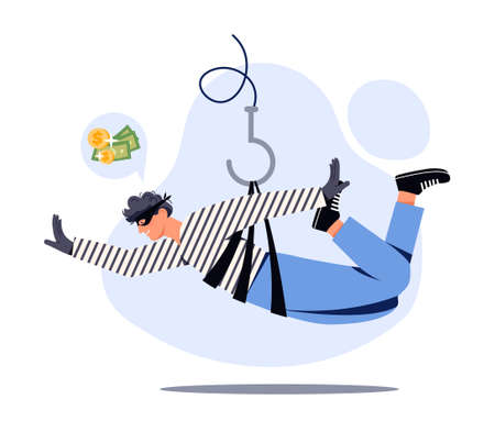 Thief on ropeのイラスト素材