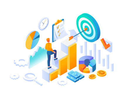 Business goal conceptのイラスト素材