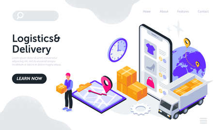 Logistics and delivery abstract conceptのイラスト素材