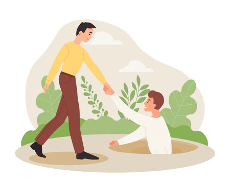 Businessman helping his friendのイラスト素材