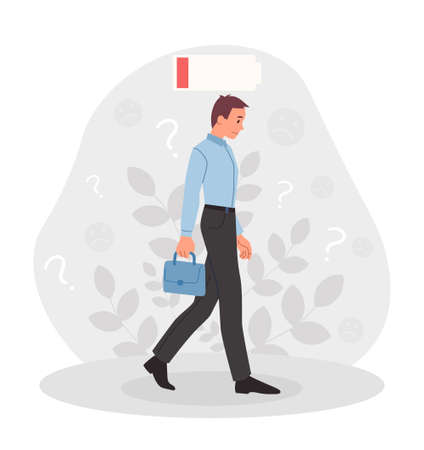 Businessman with burnoutのイラスト素材