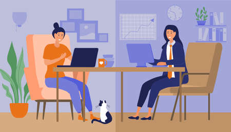 Hybrid work placeのイラスト素材
