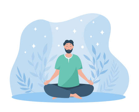 Man sitting meditationのイラスト素材