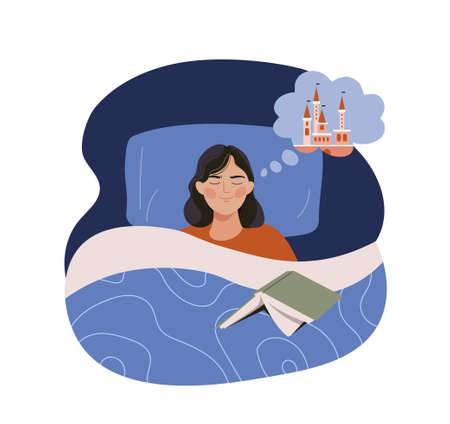 Asleep with bookのイラスト素材