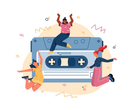 Favourite playlist conceptのイラスト素材