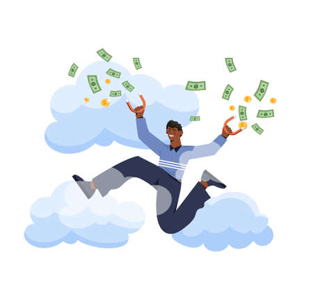 Man making moneyのイラスト素材