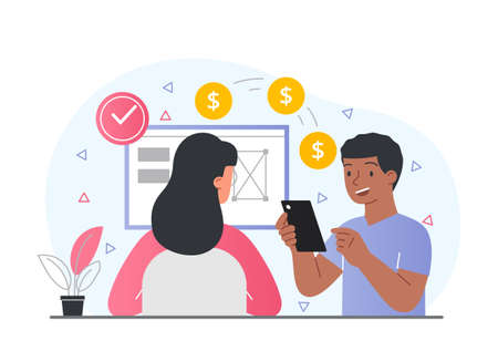 Money transfer conceptのイラスト素材