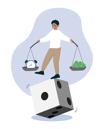 Man balance himselfのイラスト素材