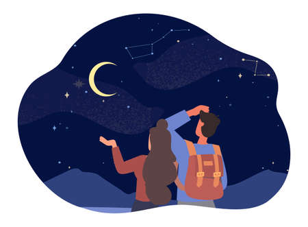 Night young coupleのイラスト素材
