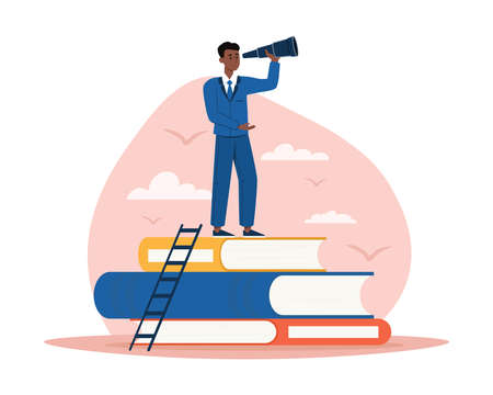 Businessman on bookのイラスト素材