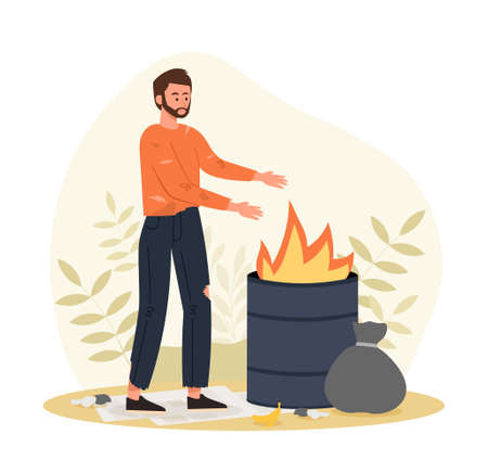 Homeless by fireのイラスト素材