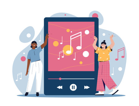 People and musicのイラスト素材