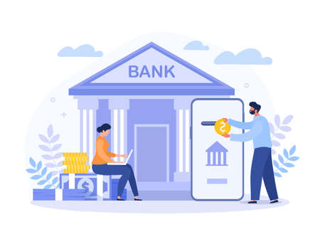 Mobile banking conceptのイラスト素材