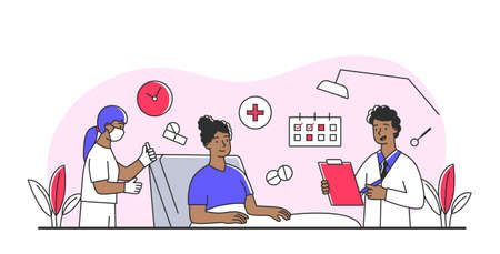 Doctor helping conceptのイラスト素材