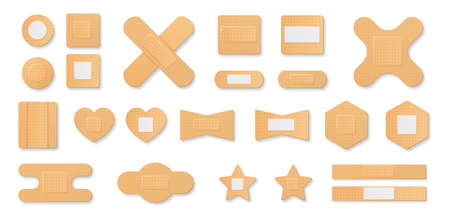 Set of First aid band plasterのイラスト素材