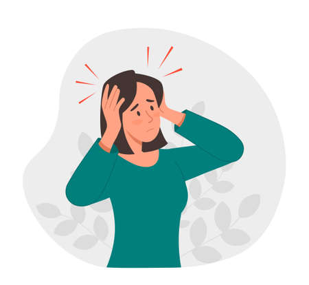 Headaches and migraines conceptのイラスト素材
