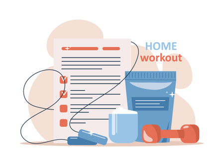 Home workout conceptのイラスト素材