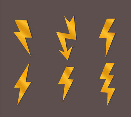 Set of lightningのイラスト素材