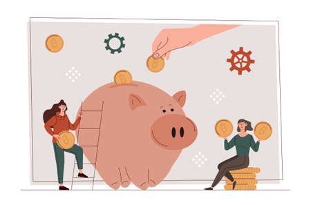 Crypto savings conceptのイラスト素材