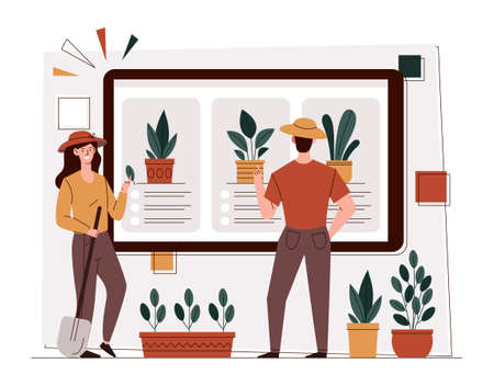 Modern agriculture conceptのイラスト素材