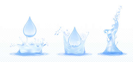 Stages drop in waterのイラスト素材