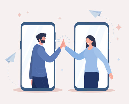 Virtual hi fiveのイラスト素材