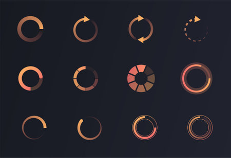 Loading circle setのイラスト素材