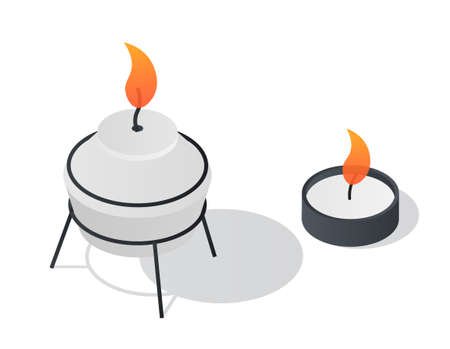Set of chemical candlesのイラスト素材