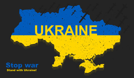 Stop the war and stand with Ukraine conceptのイラスト素材