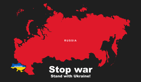 Stop the war and stand with Ukraine conceptのイラスト素材