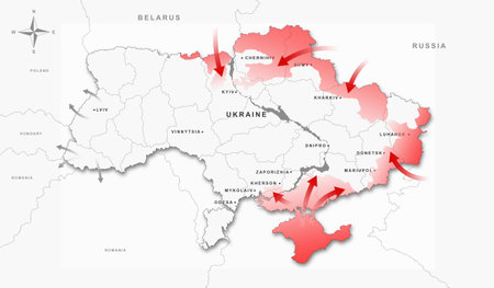 Ukraine and Russia military conflictの写真素材
