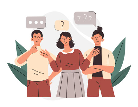 People ask questions conceptのイラスト素材