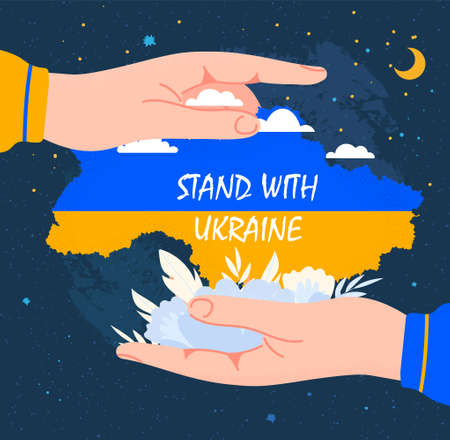Stand with Ukraine conceptのイラスト素材