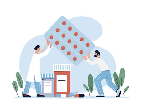 Health Care and Medicine Drugs Industry Conceptのイラスト素材