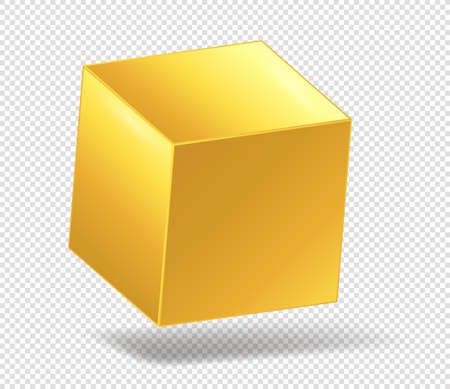 Golden figure cubeのイラスト素材