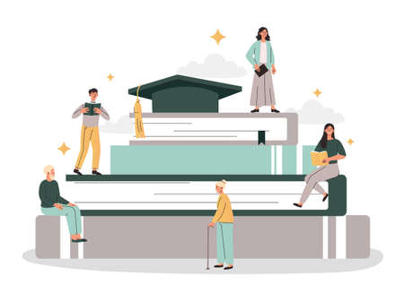 Lifelong learning conceptのイラスト素材