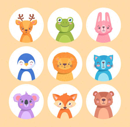 Animals for baby setのイラスト素材