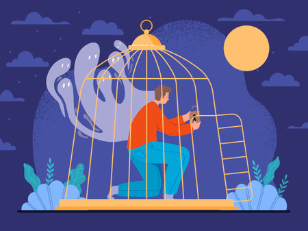 Person in cageのイラスト素材