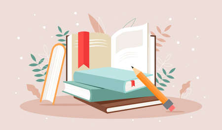Reading book conceptのイラスト素材