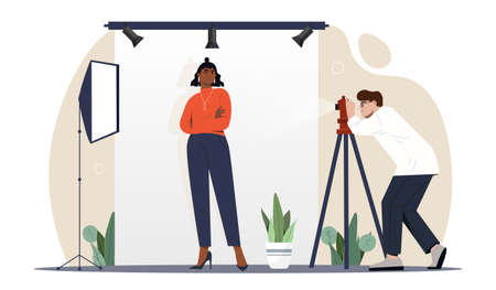 Woman on photosessionのイラスト素材