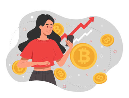 Concept of cryptocurrencyのイラスト素材