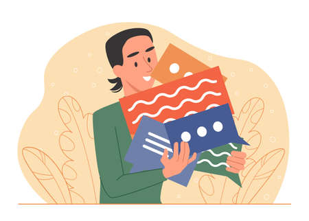 Man with speech bubbleのイラスト素材